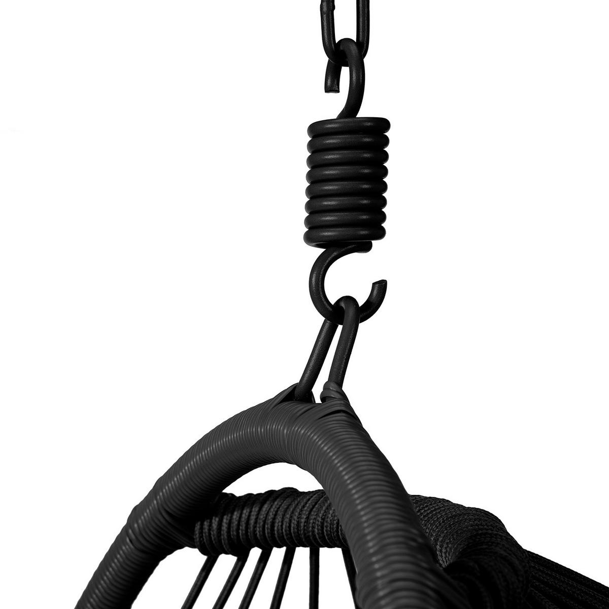 HÄNGESESSEL - Polyrattan / Stahl - Schwarz, Kunststoff/Textil (95/190/95cm) - home24