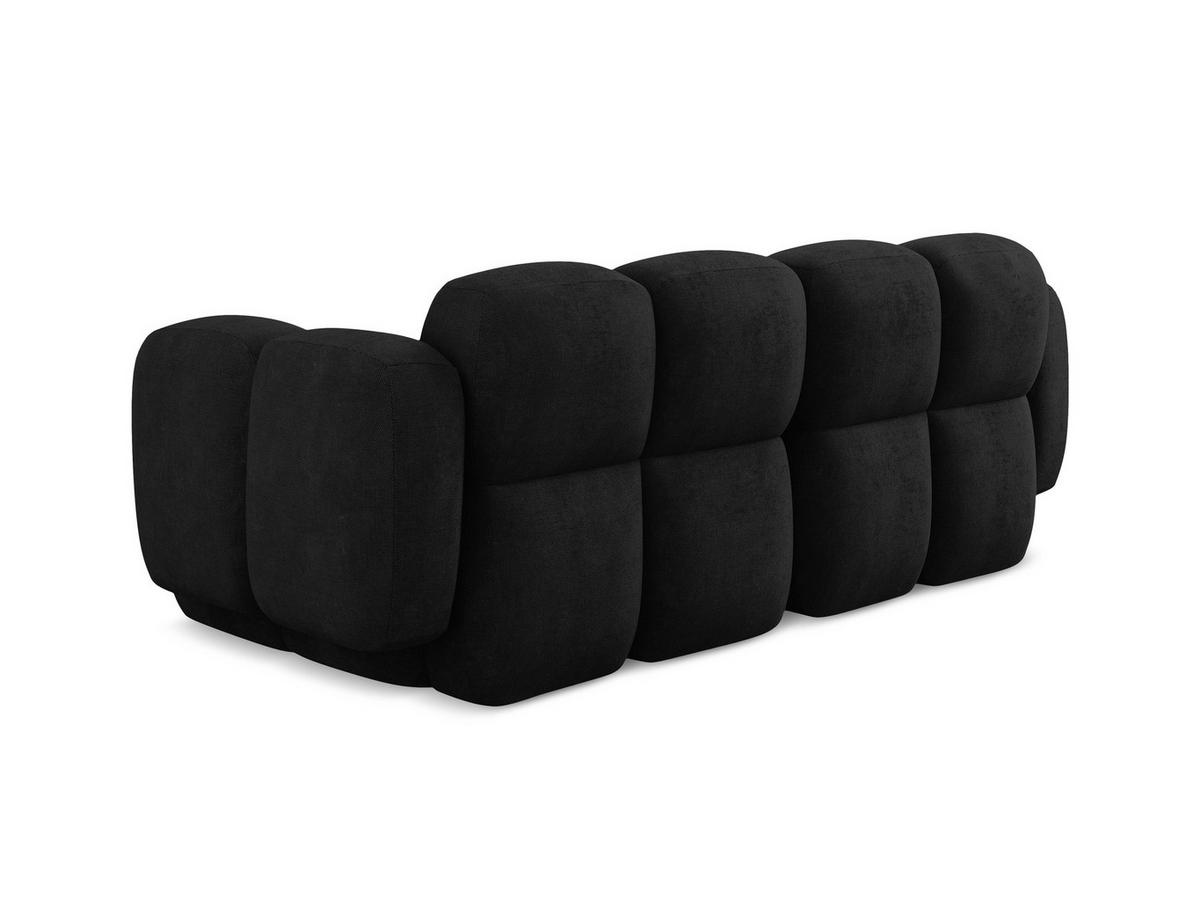 2-SITZER SOFA Chenille Stoff Schwarz - Schwarz, Holzwerkstoff/Kunststoff (210/72/115cm) - Makamii