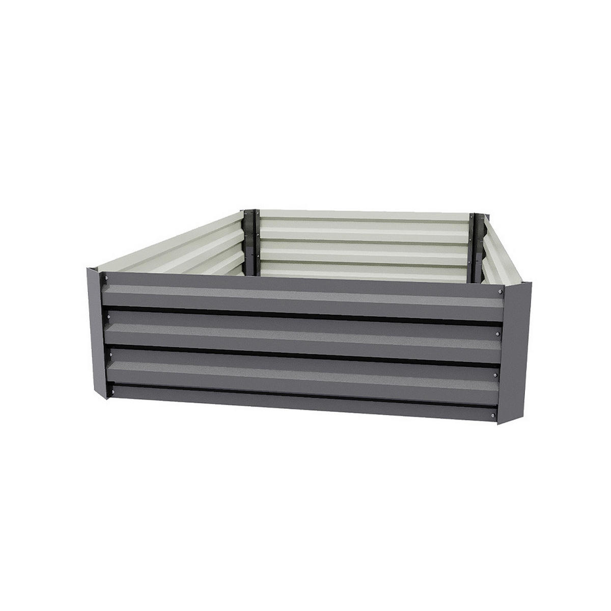 HOCHBEET-PFLANZKASTEN aus verzinktem Stahl in Grau Creme Quadratische für Garten Balkon 120x90x30cm 5,2 kg - Grau, Metall (90/30/120cm) - Livingandhome