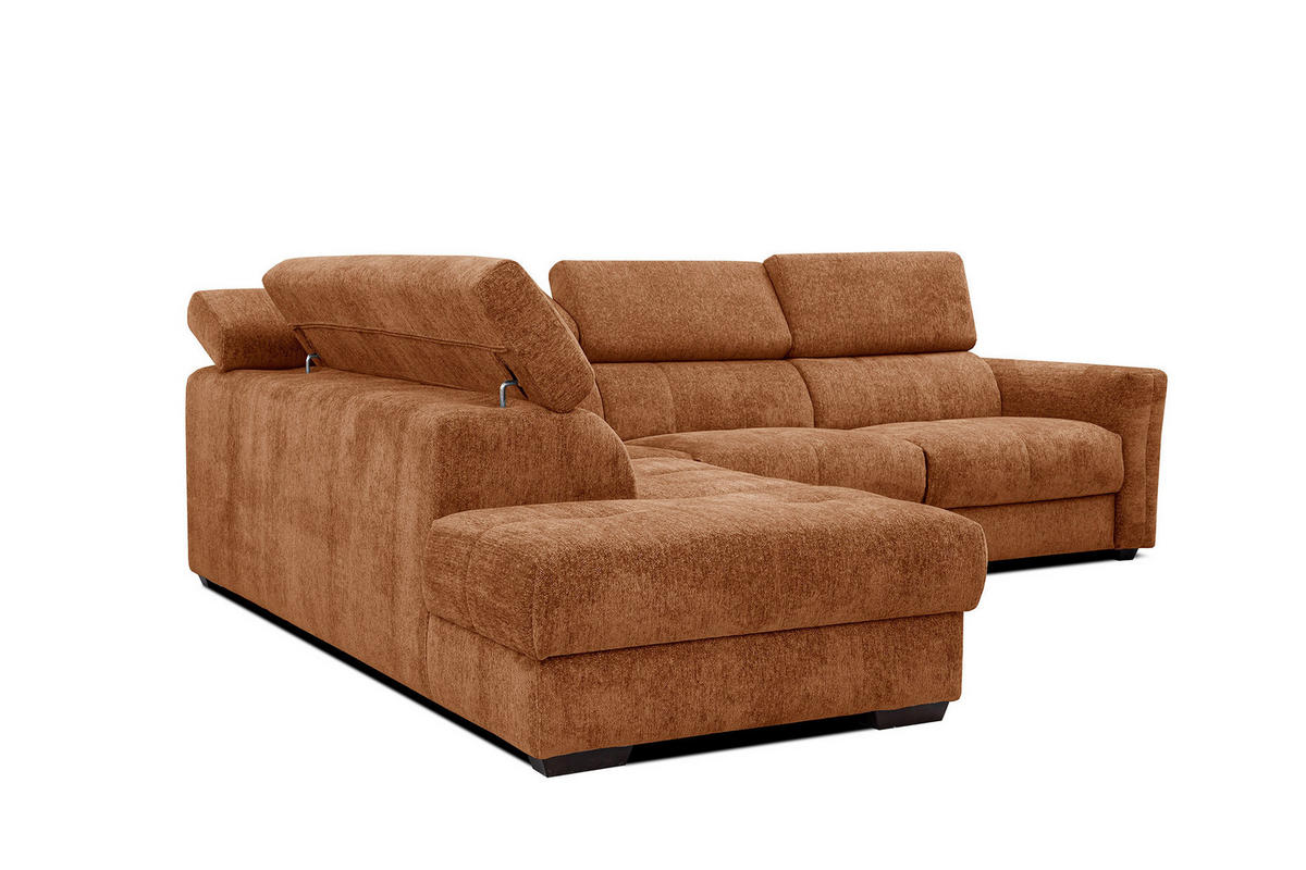 ECKSOFA CALVERA 5-Sitzer, dunkelorange - Dunkelorange, Holzwerkstoff/Textil (239/298cm) - Courtois Laville