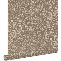 TAPETE Blumen 50 x 900 cm - Braun, Papier (50/0.1cm) - ESTAhome