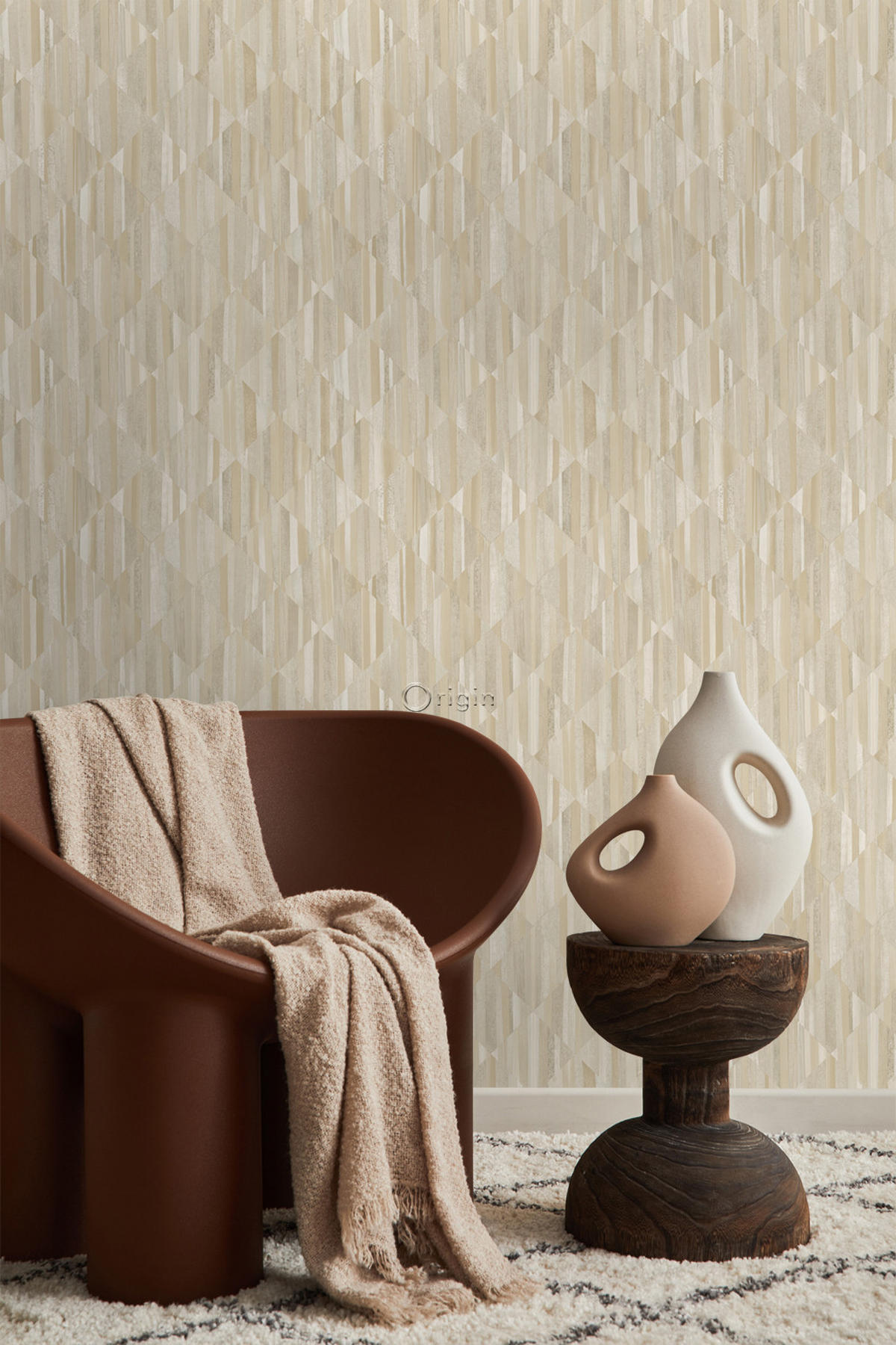 TAPETE 3D Holzoptik 50 x 900 cm - Beige, Papier (50/900cm) - Origin Wallcoverings