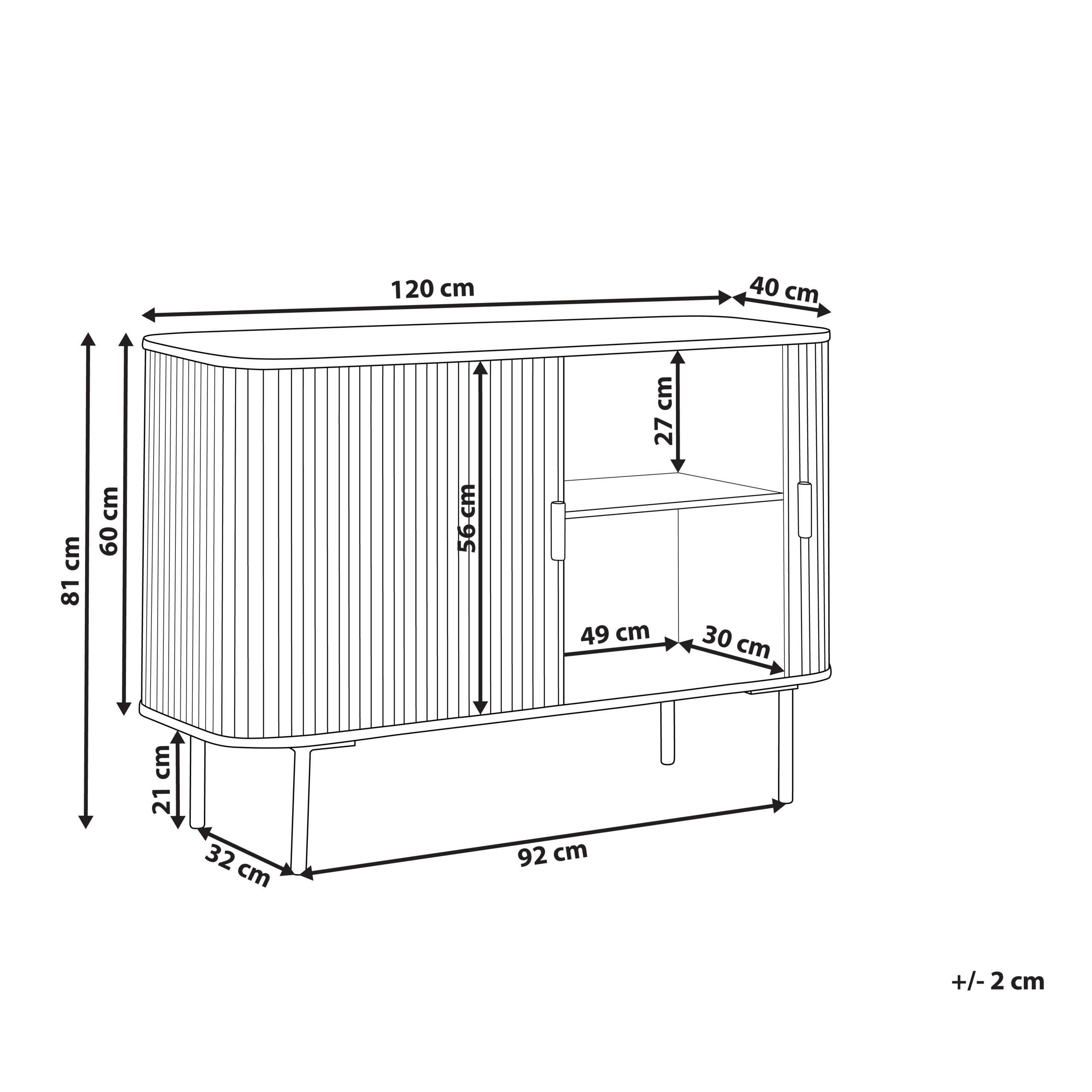 Thumbnail - Beliani Sideboard, Hellbraun, Schwarz, Holz, 120x81x40 cm, Wohnzimmer, Kommoden & Sideboards, Sideboards