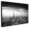 LEINWANDBILD Paris - Skyline - Eiffelturm - Stadt - Wolken Groß 140x90 cm - Dunkelgrau, Textil (140/90cm) - MuchoWow