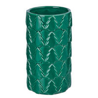 VASE Statement Tannenbäume - Dunkelgrün, Stein (18cm) - Butlers