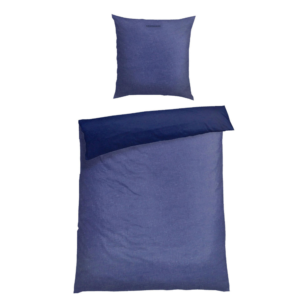 BETTWÄSCHESET Doubleface - Feinbiber - 2-teilig - 135 x 200 cm - Blau - Blau, Textil (135/200cm) - SCHIESSER