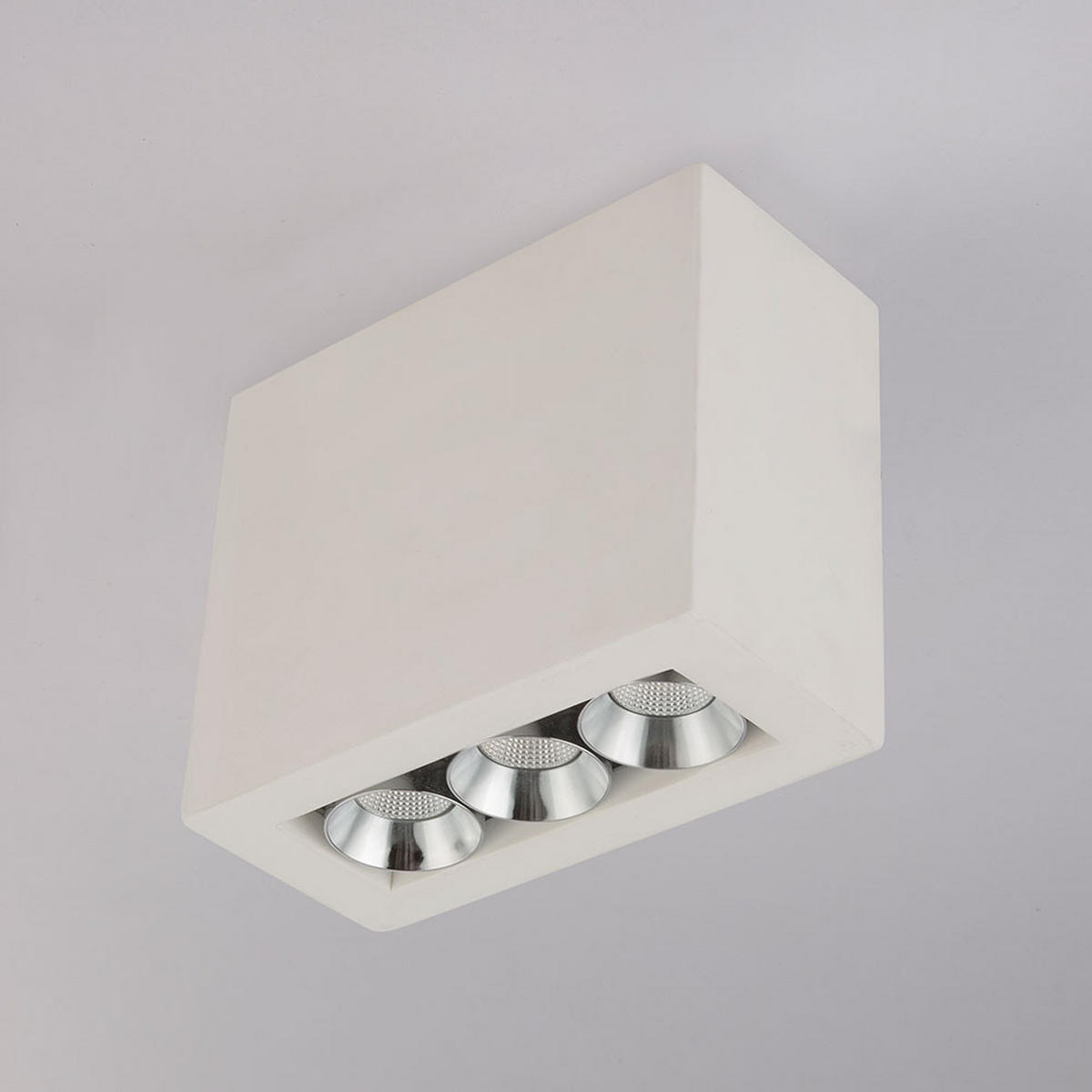 LED DECKENLEUCHTE Metall Gips Weiß Chrom - Weiß, Metall (12.2/5.6/10cm) - Globo Lighting