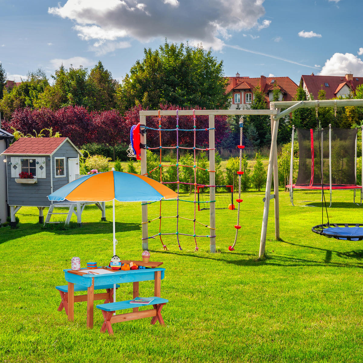 KINDERSITZGRUPPE - Multicolor, Holz/Textil - Relaxdays