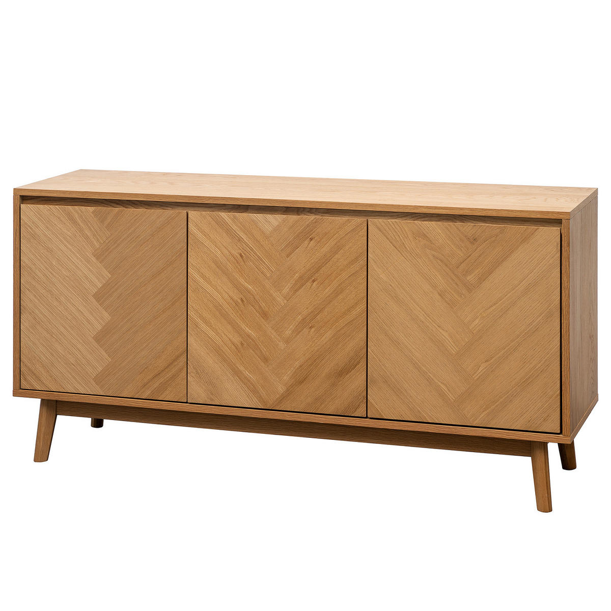 FURNIERTES SIDEBOARD - Eiche - Braun, Eichenholz/Holz (150/75/40cm) - home24