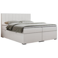 BOXBETT LOPE 140/200 - Weiß Kunstleder - H3 - Weiß, Holz/Textil (140/200cm)