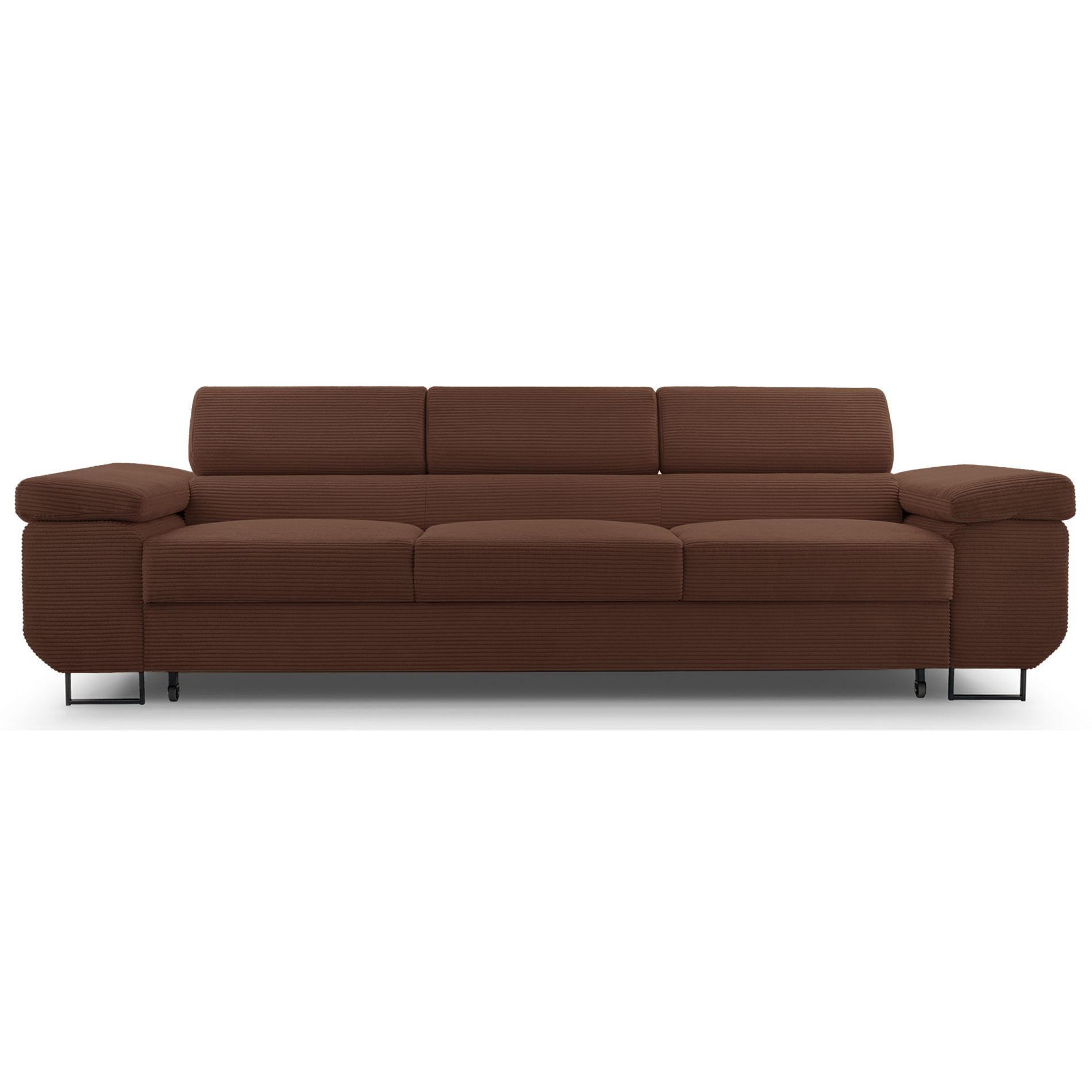3-SITZER SOFA Capurso Rostbraun Cord - Dunkelorange/Schwarz, Textil/Metall (274/90/98cm) - Selsey