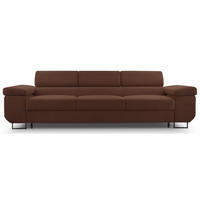 3-SITZER SOFA Capurso Rostbraun Cord - Dunkelorange/Schwarz, Textil/Metall (274/90/98cm) - Selsey