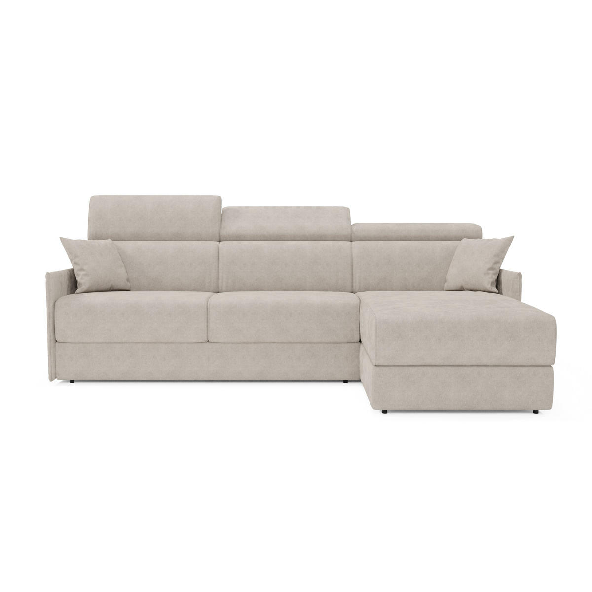 ECKSOFA Miryam - Creme, Metall (252/98cm) - Divani.store