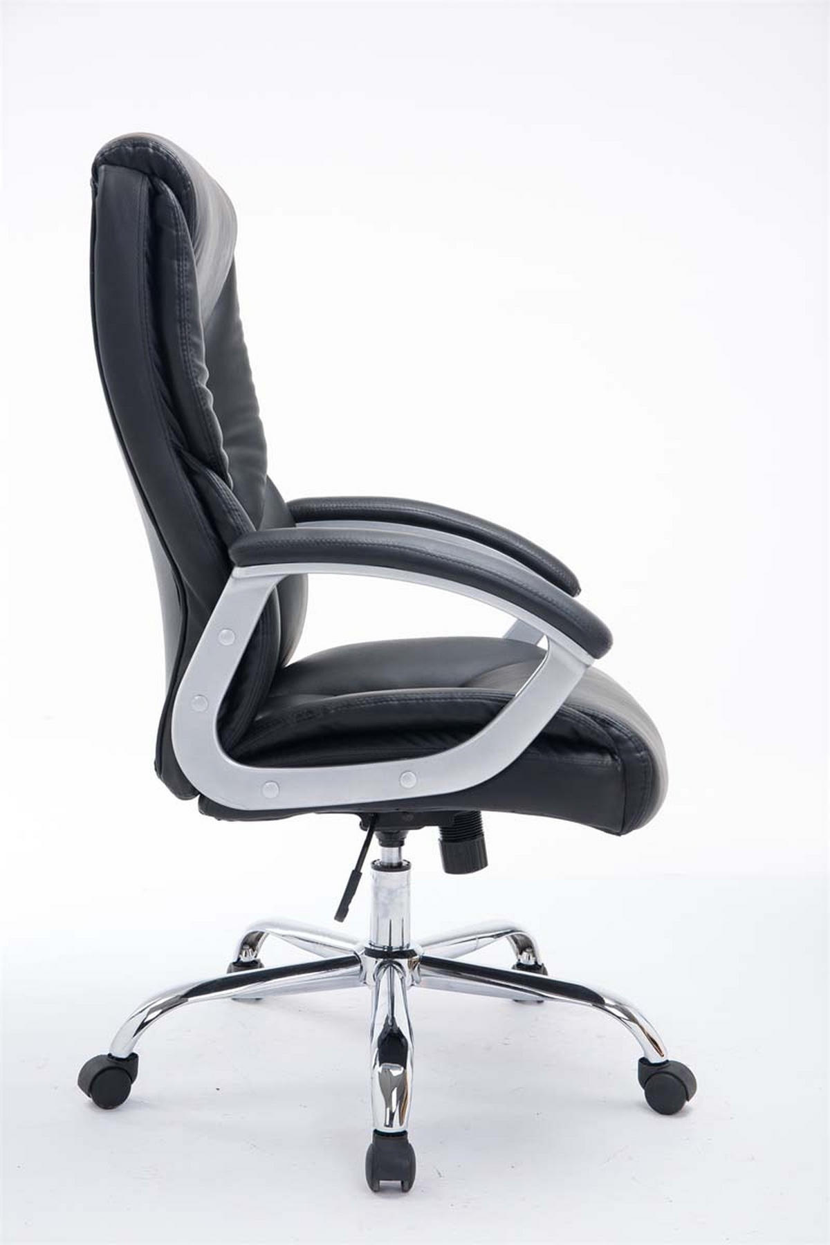 BÜROSTUHL Rhodos Schwerlast in Kunstleder, Schwarz - Schwarz, Textil/Metall (66/122/68cm) - TPFLiving