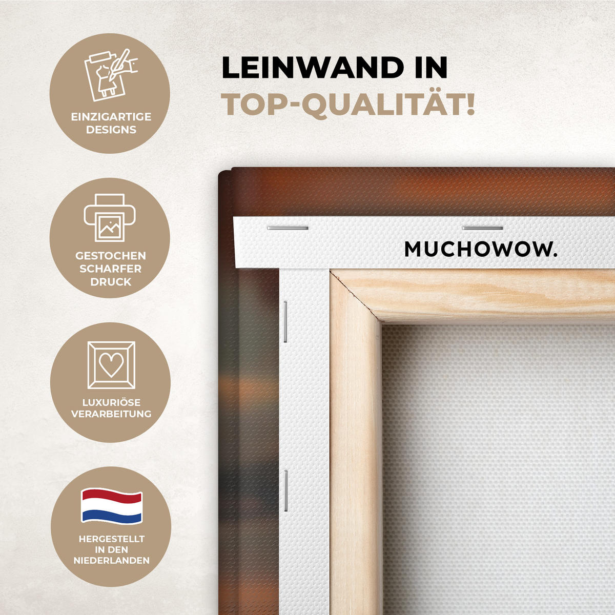 LEINWANDBILD Natur - Leopard - Tier - Sonnenuntergang - Modern Wanddeko 40x60 cm - Orange, Textil (40/60cm) - MuchoWow