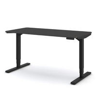 SCHREIBTISCH Elektrisch höhenverstellbarer Schreibtisch Y-Line Curved Anthrazit Schwarz 140/70/62-127cm - Anthrazit/Schwarz, Holzwerkstoff/Metall (70/140/127cm) - ASSMANN