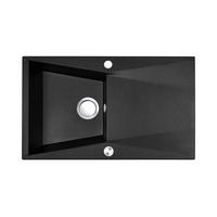 EINBAUSPÜLE Grenada Schwarz, Einzelbecken, 48/78/20,4 cm - Schwarz, Stein (48/20.4/78cm) - bad land