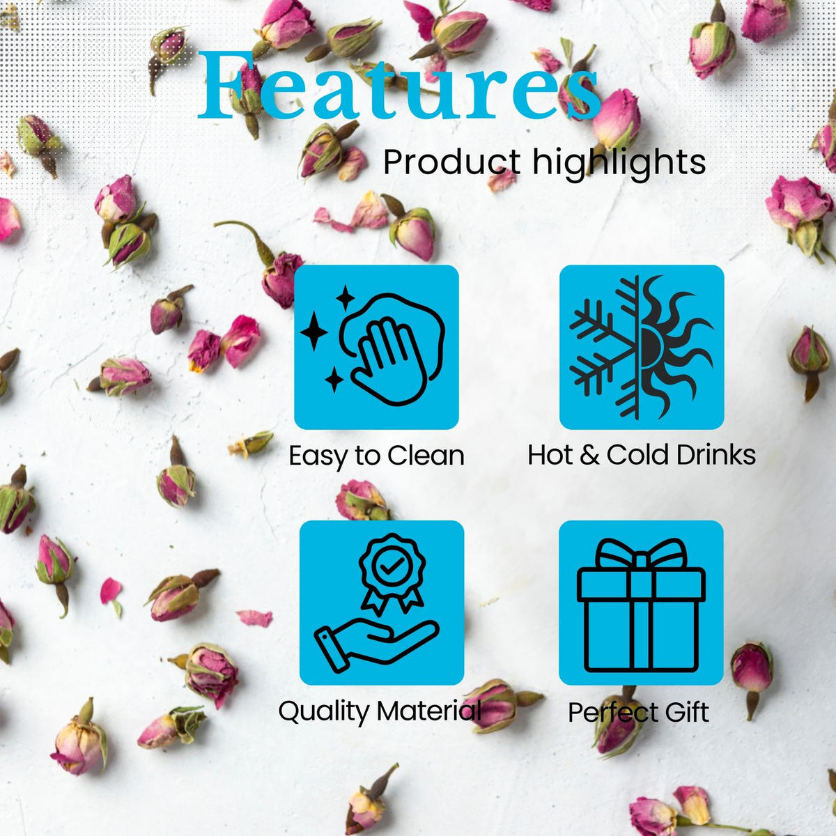 KAFFETASSE mit Deckel Muttertags Geschenk 280 ml - Rosa, Keramik (0.28L) - Intirilife