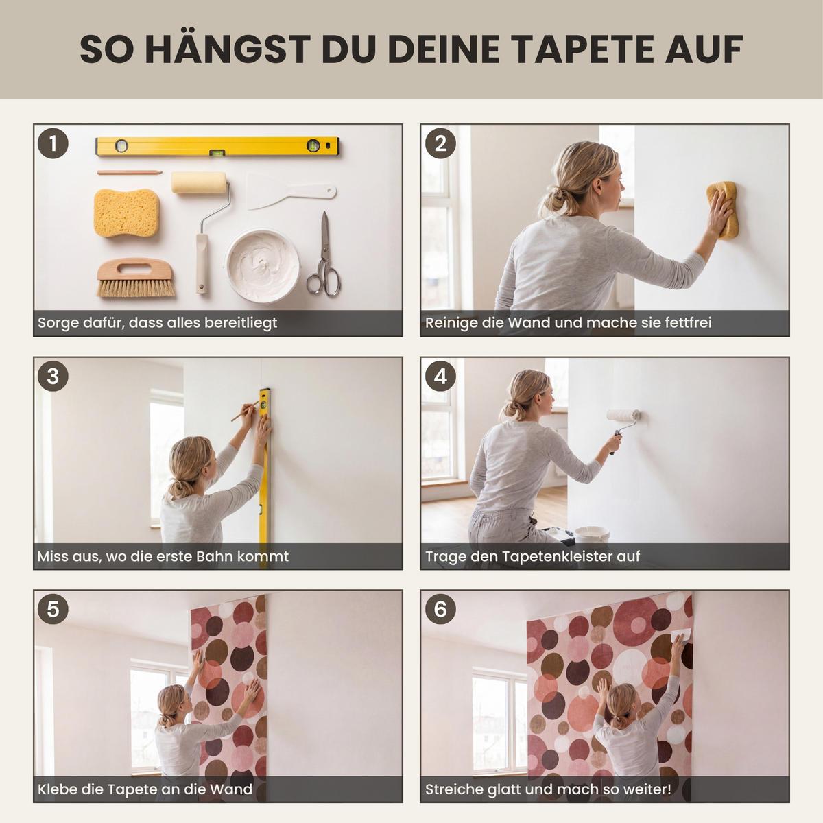 TAPETE - Kreise - Modern - Farbenfroh - 300x280 cm - Multicolor, Papier (300/280cm) - OnlyWow