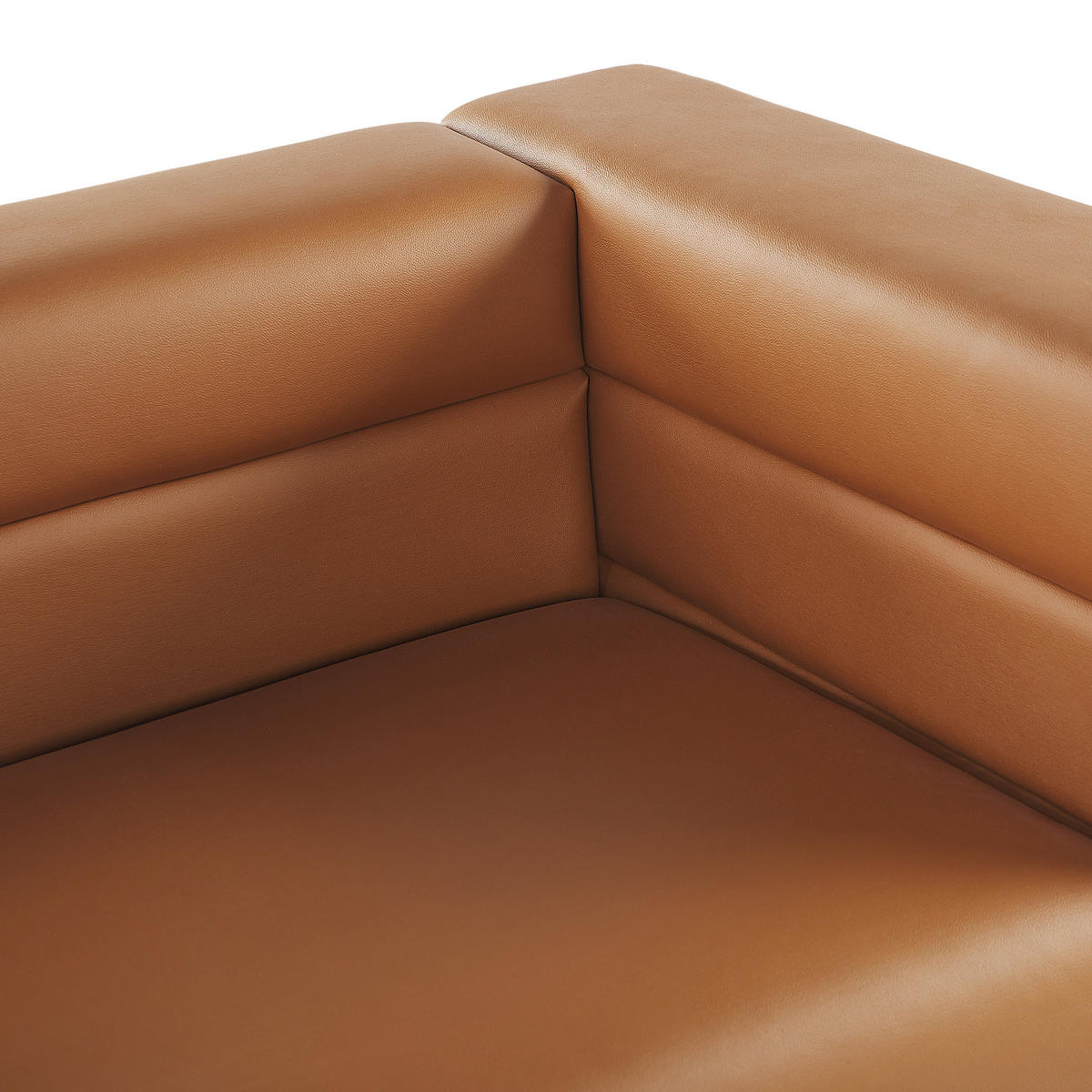 3-SITZER-SOFA Kunstleder Braun Granna - Hellbraun, Kunststoff/Textil (209/74/82cm) - Beliani