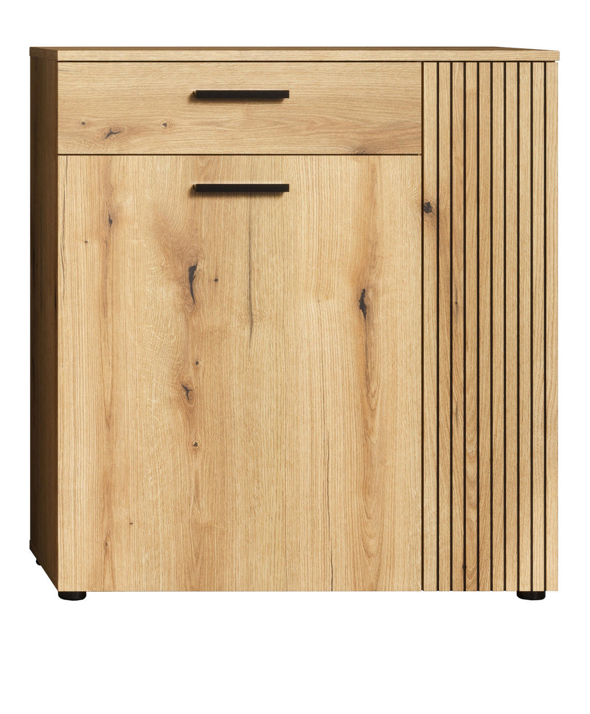 FLURKOMMODE Evoke Eiche 80 x 89 cm, Schuhschrank in modernem Stil - Eichefarben/Schwarz, Holzwerkstoff/Kunststoff (80/89/36cm) - Top.Furn