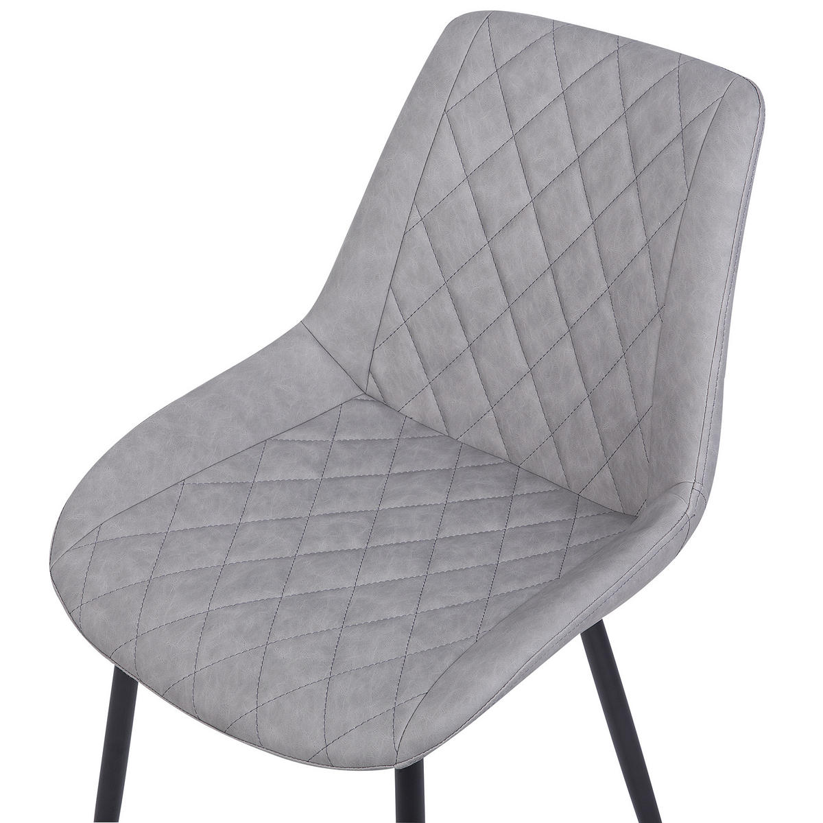 STUHL 2er-Set Kunstleder Grau Maribel - Grau, Textil/Metall (52/85/61cm) - Beliani