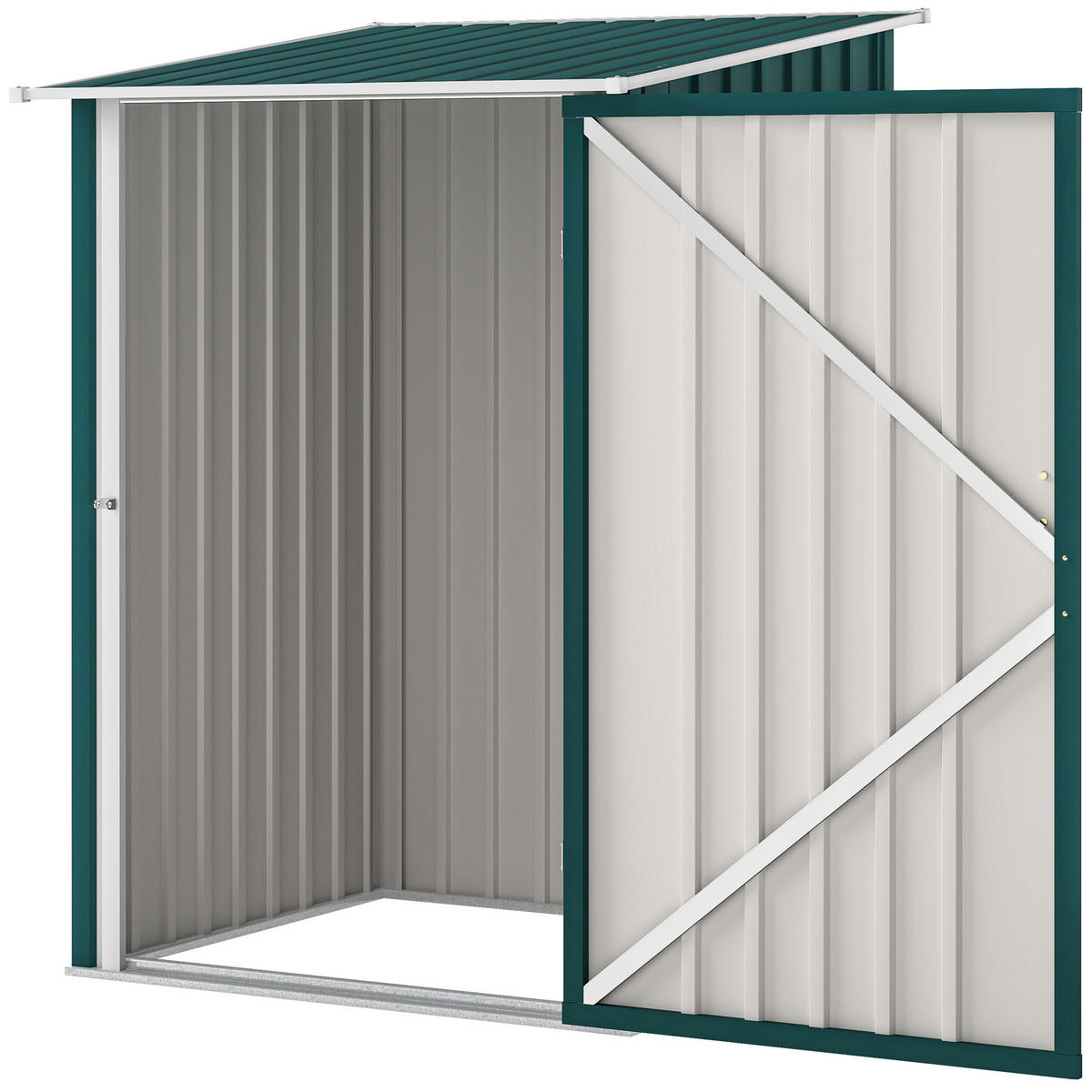 GERÄTESCHUPPEN, verzinkter Stahl, Flügeltür, 100x104x160cm, Grün - Multicolor, Kunststoff (100/160/104cm) - FORIOUS