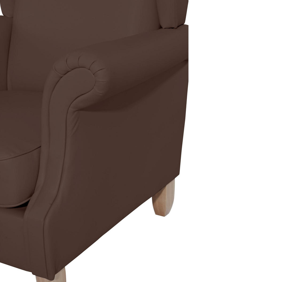 OHRENSESSEL Katria Bezug Kunstleder Buche natur / braun - Braun, Kunststoff (88/108/84cm) - 58aufmkessel