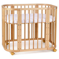 BABYBETT NATUR, 5in1 mit Matratze - Naturfarben, Holz (65.5/92cm) - waldin