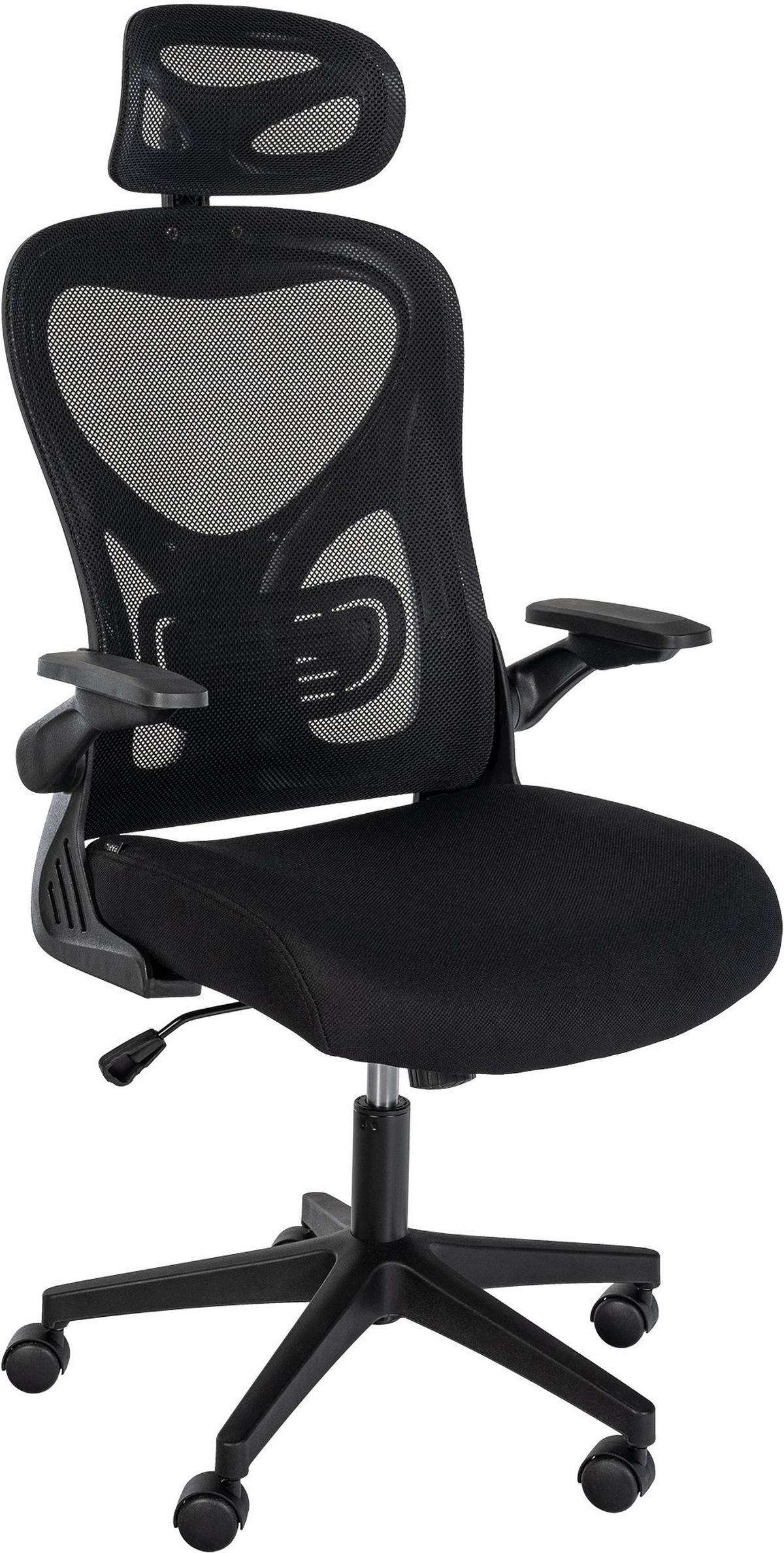 DREHSTUHL Stoff Schwarz - Schwarz, Textil/Metall (57/115/66cm) - CLP