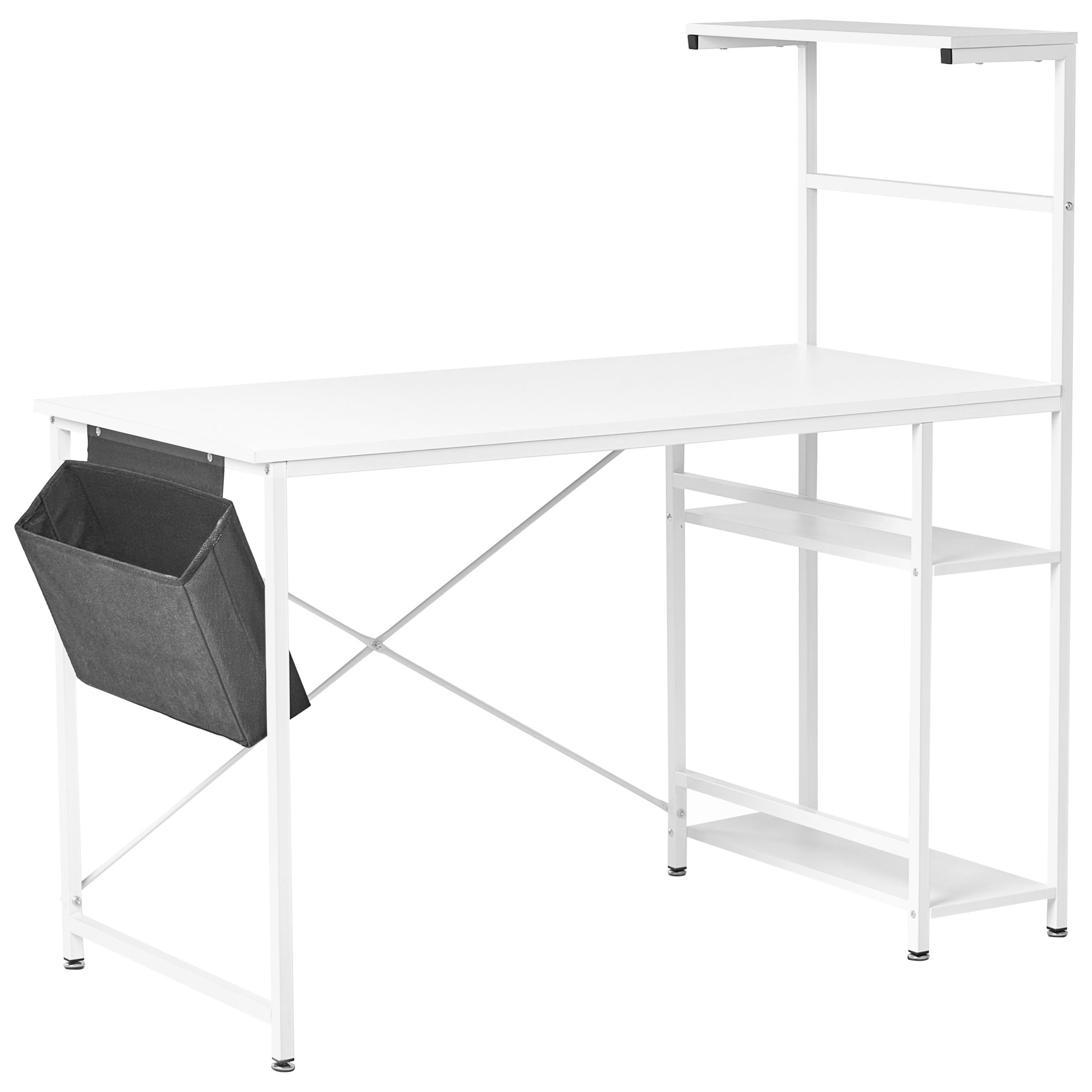 Beliani PSACÍ STŮL Bílý 120/60 cm s úložným prostorem Aramingo