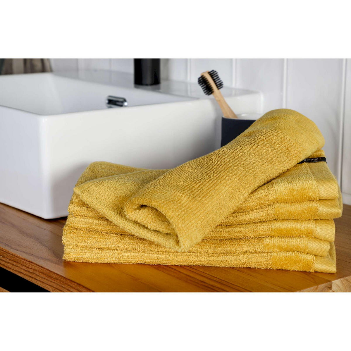GÄSTEHANDTUCH SENSE-6 - Gelb, Textil (30/50cm) - Schöner Wohnen