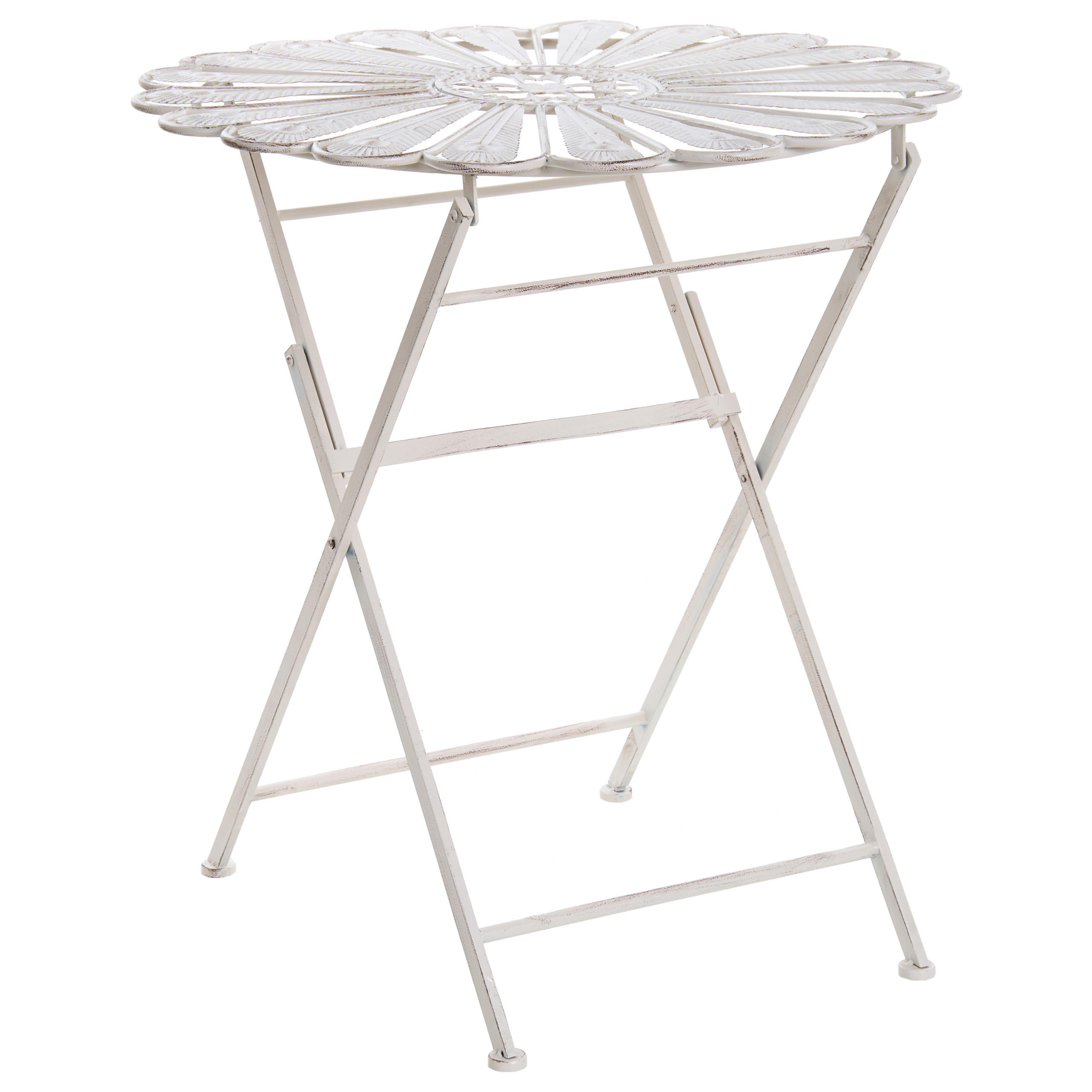 Beliani BISTRO STOLEK 71/71 cm Kov Krémově bílý Pavia