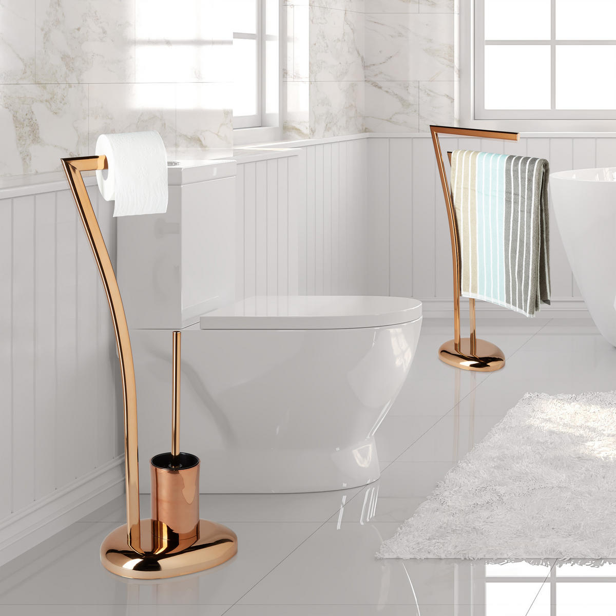 STAND WC - Kupferfarben, Metall (21/75/26cm) - Relaxdays