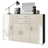 HIGHBOARD Aron Fronten in Creme Hochglanz - Creme, Holzwerkstoff (166.5/106.5/35cm) - Vladon