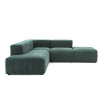 4-SITZER modulares Ecksofa HEAVEN SET 3 Links, Breite 270 cm Webstoff Dunkelgrün - Dunkelgrün/Schwarz, Holz/Kunststoff (245/270cm) - Muffo