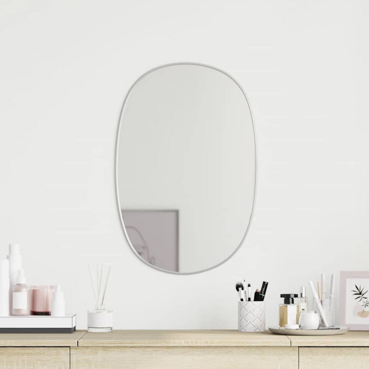WANDSPIEGEL Silbern 50x35 cm - Silberfarben, Glas (35/50/1cm) - furnicato