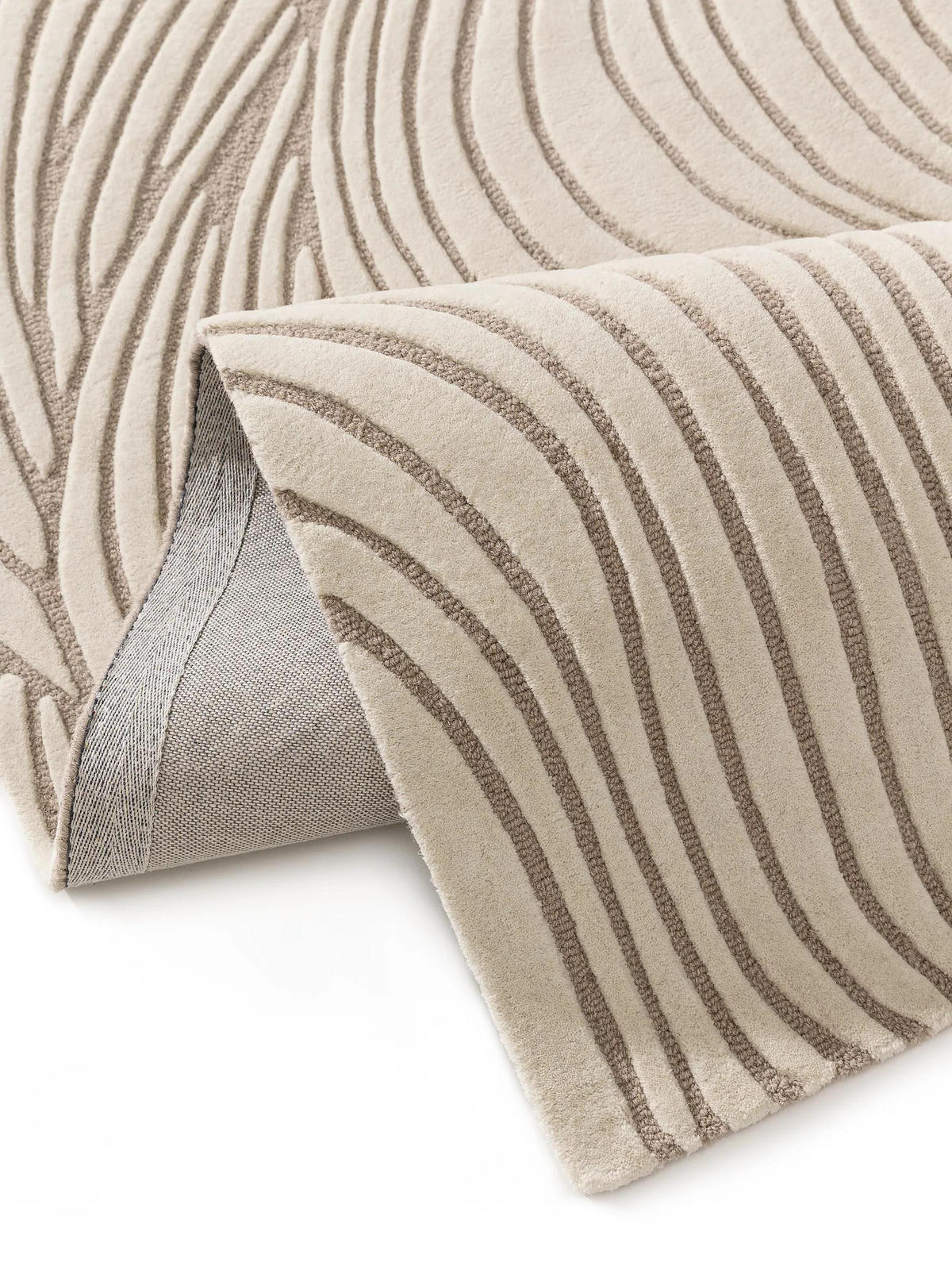 WOLLTEPPICH Tess Cream/Taupe 160x230 cm - Creme, Textil (160/230cm) - benuta Pure