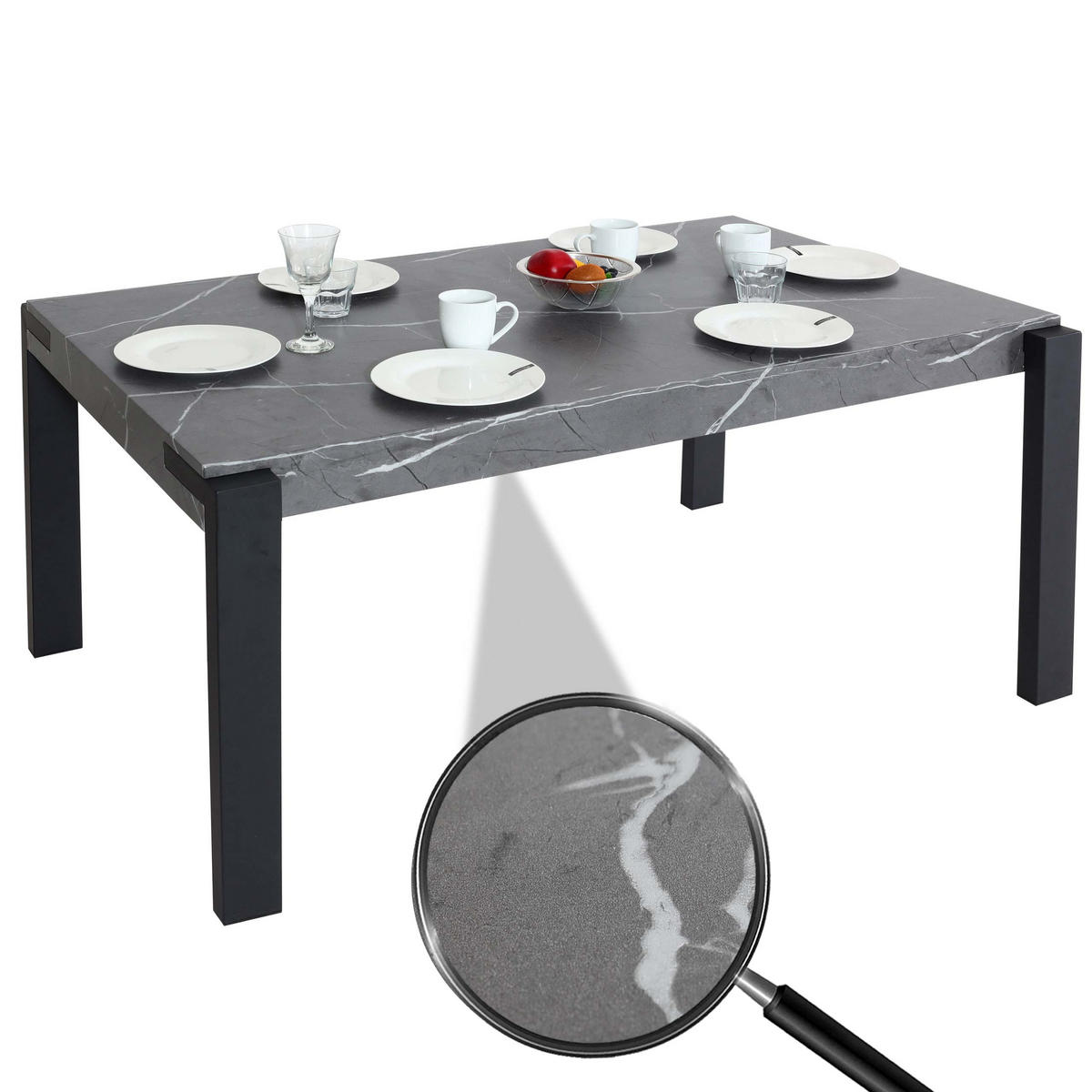 ESSTISCH rechteckig Grau - Grau, Holzwerkstoff (80/140/76cm) - MCW