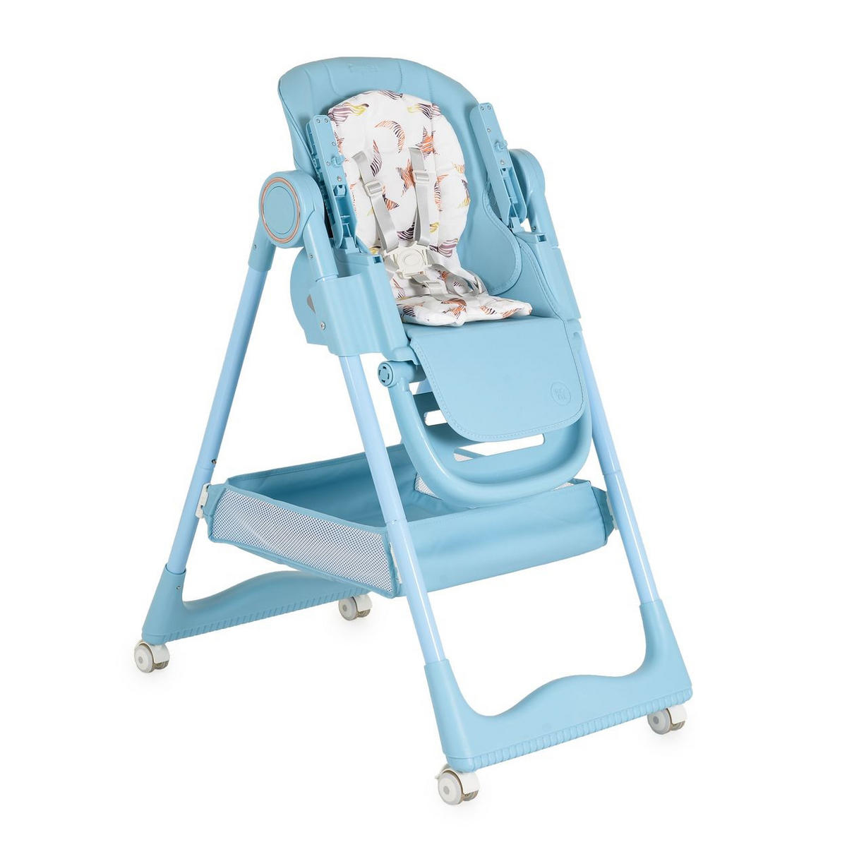 HOCHSTUHL Surprise faltbar blau Lätzchen Schüssel Löffel Gabel Räder Korb - Blau, Metall (52/90/86cm) - Moni