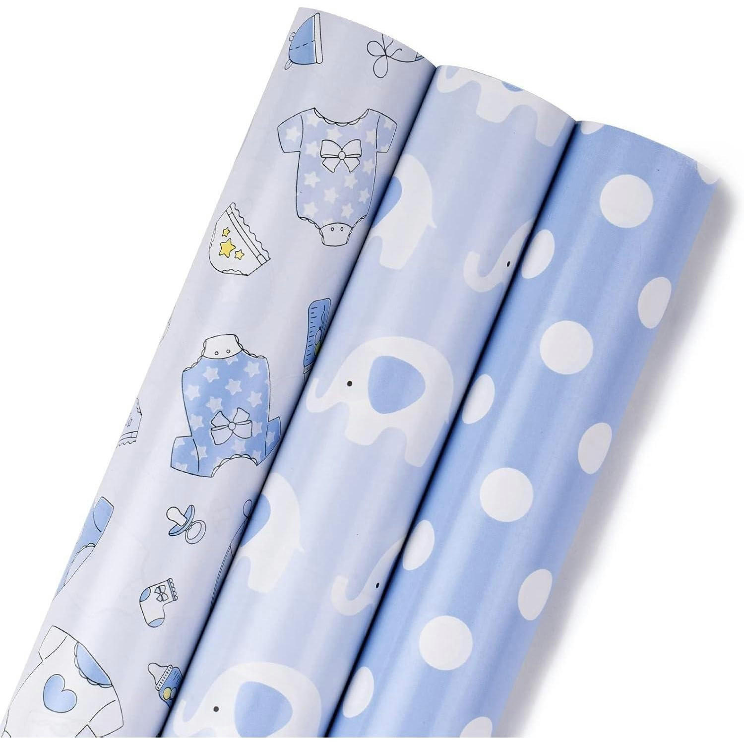 GESCHENKPAPIERROLLE Baby Boy Design 43,2 cm x 3,05 m - Blau, Papier (4/44/10cm)
