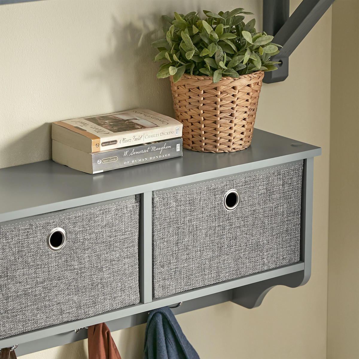 WANDGARDEROBE Grau - Grau, Holzwerkstoff (100/30/20cm) - SoBuy