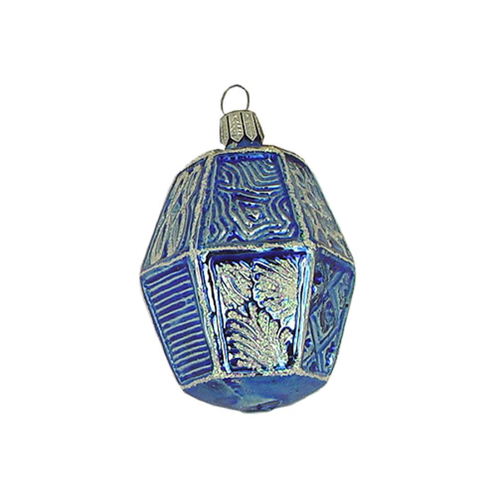 CHRISTBAUMSCHMUCK Großer Lampion blau 7 cm - Multicolor, Metall (0.1/7/0.1cm)