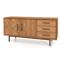 KOMMODE BREIT LEON Wildeiche - Wildeiche, Holz (144/65/45cm) - byoak
