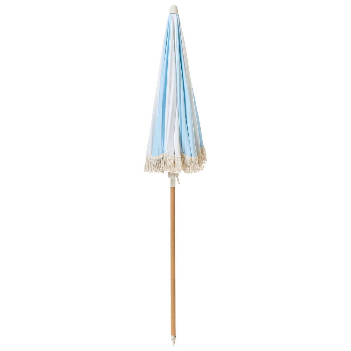 SLUNEČNÍK 155 cm Světle modrý Mondello - bílá/modrá, dřevo (155/155cm) - Beliani