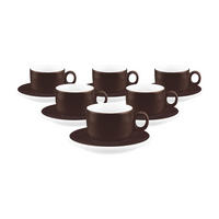 ESPRESSOTASSEN MIT UNTERTASSEN Sento Home Pure Colors Chocolate Brown 80 ml 6er Set - Dunkelbraun, Keramik (0.08L) - Seltmann Weiden