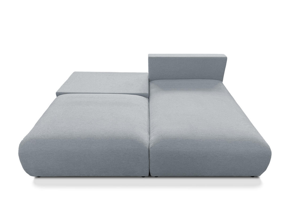 ECKSOFA Sora mit Schlaffunktion, Bettkasten und extra tiefer Komfortzone aus hochwertigem Grau Strukturstoff - Schwarz/Grau, Holz/Kunststoff (200/140cm) - S-Style