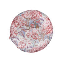 KISSENHÜLLE Rund Hortensie flieder-mauve Mischgewebe 40 cm Ø - Flieder/Mauve, Textil (40/40cm) - beties Heimtextil