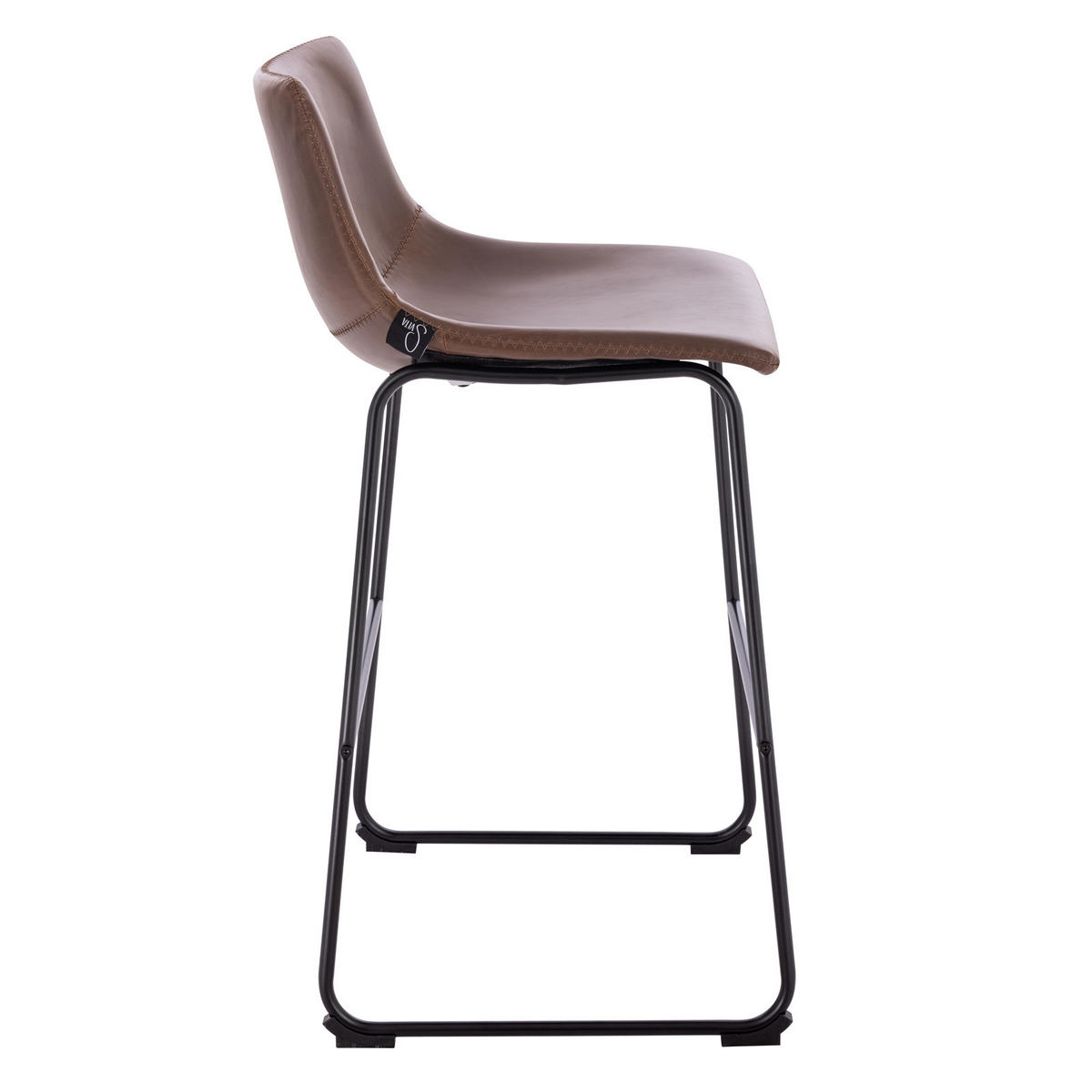 BARHOCKER JOHN Kunstleder 2er Set Braun - Braun, Textil (49/97/50cm) - SVITA