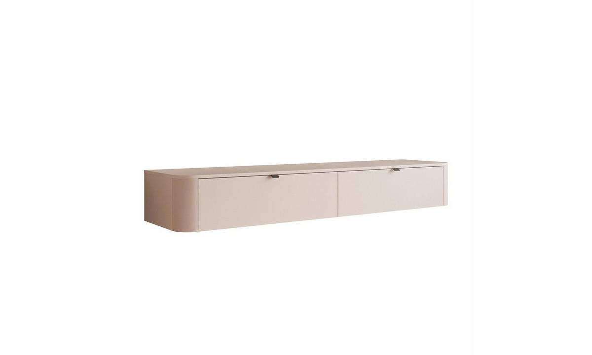 TV-SCHRANK SAGE 180/40/27 cm Kaschmir hängend schwarze Griffe - Kaschmir/Schwarz, Holzwerkstoff (180/27/40cm) - Lookway